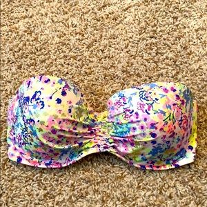 Victoria’s Secret floral/gold strapless bikini top